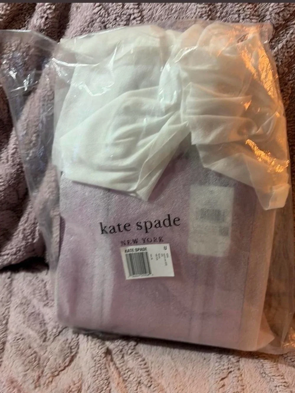 kate spade Metallic Plum Structured Tote with Gold Plaque
